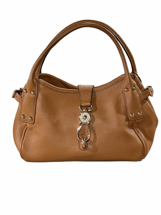 Dooney & Bourke Small Logo Lock Satchel - Caramel